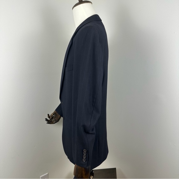 Vintage Chaps Navy Pin-Striped Wool 2-Button 2-Piece Suit Sz 44R - Picture 5 of 15
